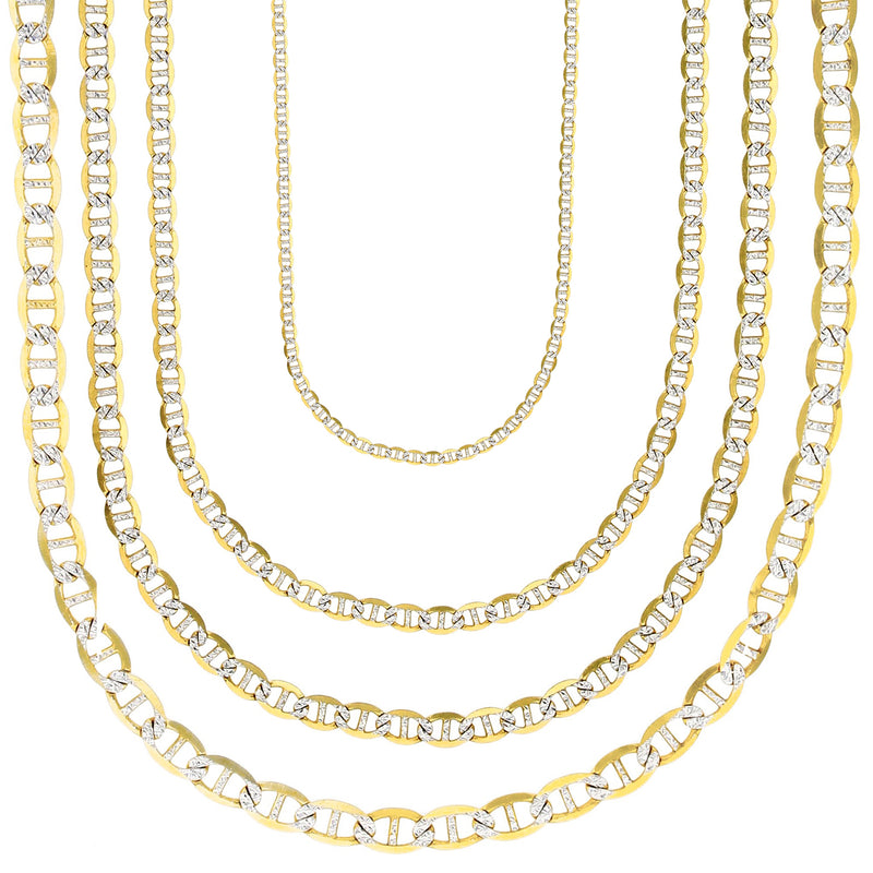Two-tone Mariner Pave Chain (14K)