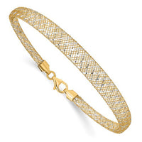 Two-Tone Mesh Bracelet (14K) Popular Jewelry New York