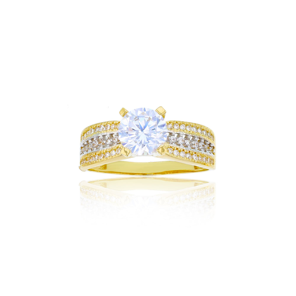 Two-Tone Micropave Engagement Ring (14K) Popular Jewelry New York