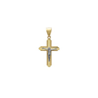 Two-Tone Milgrained Crucifix Pendant (14K) Popular Jewelry New York