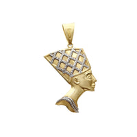 Двухцветная подвеска Нефертити небольшого размера с закрытой спинкой (14К) Popular Jewelry New York