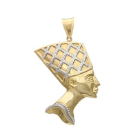 मध्यम आकारातील क्लोज-बॅक टोन-टोन नेफर्टिटी पेंडेंट (14 के) Popular Jewelry न्यू यॉर्क