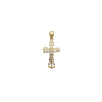 Two-Tone Outlinted Crucifix Pendant (14K) Popular Jewelry New York