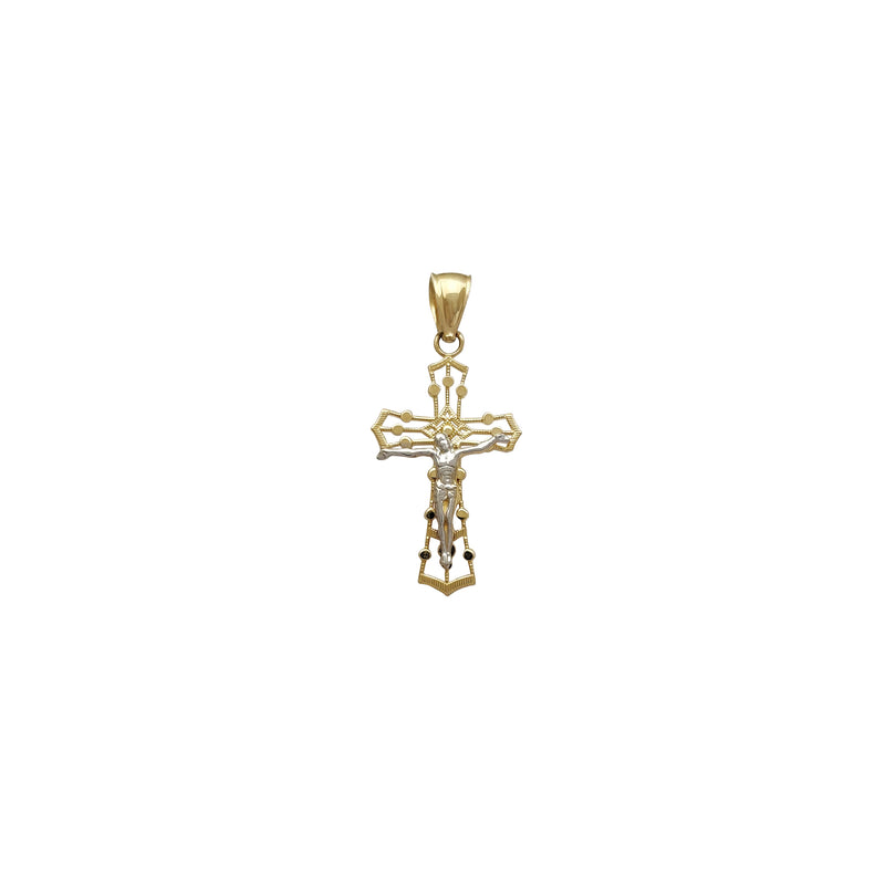 Two-Tone Outlinted Crucifix Pendant (14K) Popular Jewelry New York