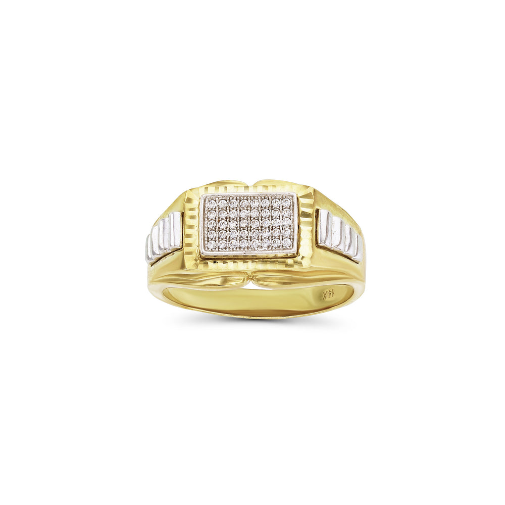 Two-Tone Pave Men's Ring (14K) Popular Jewelry New York
