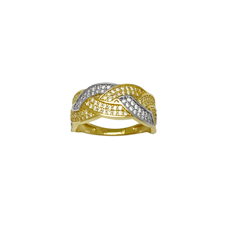 Two-Tone Pave Ring (14K) Popular Jewelry New York