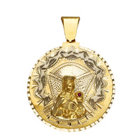 Liontin Medali Pemotongan Berlian Saint Barbara Dua Nada (14K) Popular Jewelry NY