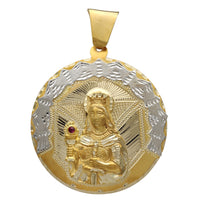 Two-Tone Saint Barbara Medallion Pendant (14K) Popular Jewelry New York