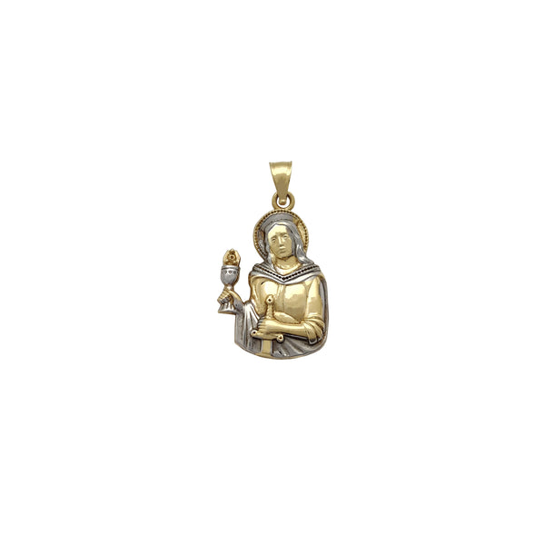 Two-Tone Saint Barbara Pendant (14K) Popular Jewelry New York