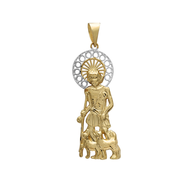 Two-Tone Saint Lazarus Pendant (14K) Popular Jewelry New York