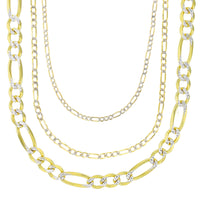 [Solid] Two-Tone Figaro Chain (14K)