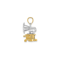 Two-Tone Tiny 3-D Phonograph Pendant (14K)