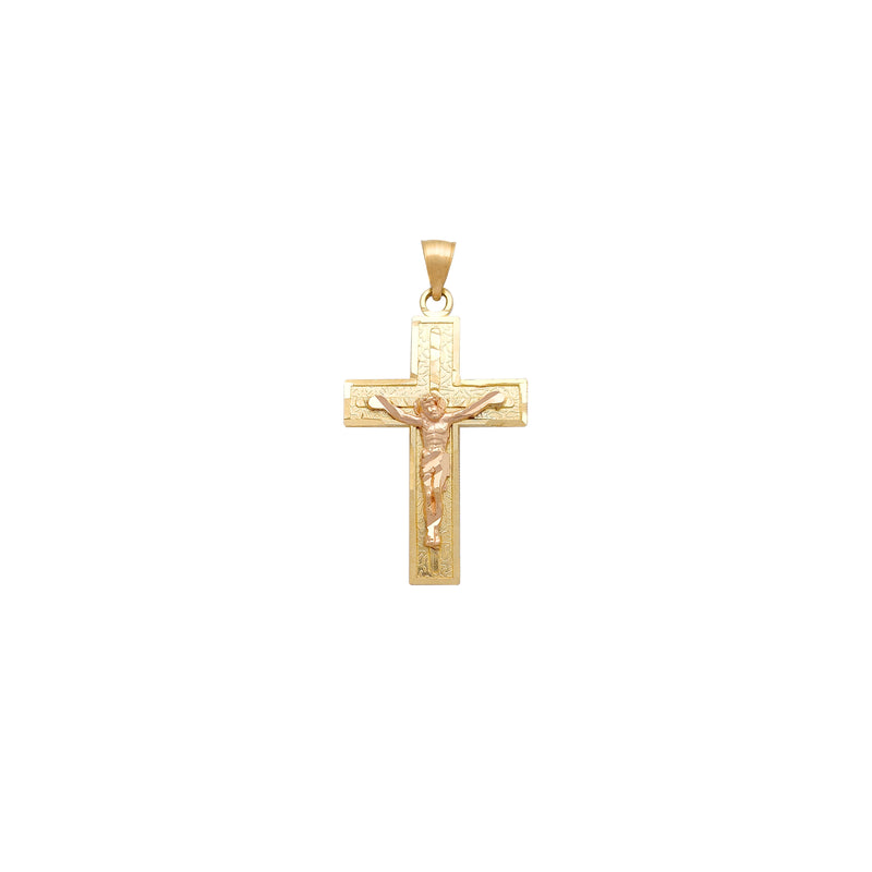 Two-Tone Vintage Patterns Crucifix Pendant (14K) Popular Jewelry New York