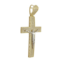 Two-Tone Crucifix CZ Pendant (14K)