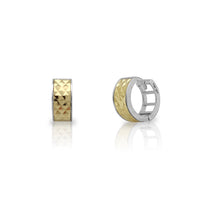 Two-Tone Diamond Cut Earrings (14K) Popular Jewelry New York