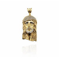 Two-Tone Jesus Head CZ Pendant (14K) New York Popular Jewelry