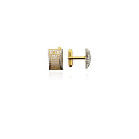 Motif de dúas follas CZ Cuff Link (prata) Nova York Popular Jewelry