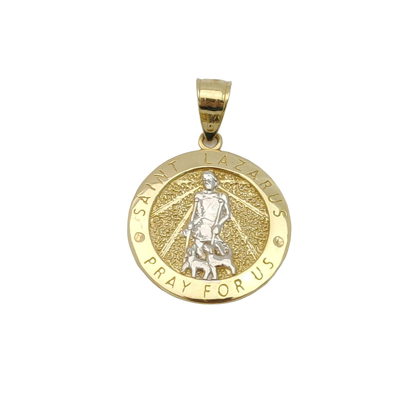 Saint Lazarus Round Medallion Pendant (14K) Popular Jewelry New York