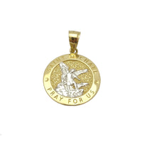 圣迈克尔圆形纪念章吊坠（14K） Popular Jewelry 纽约
