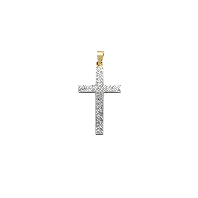 Two-Toned Faceted Diamond Cuts Cross Pendant (14K) Popular Jewelry New York