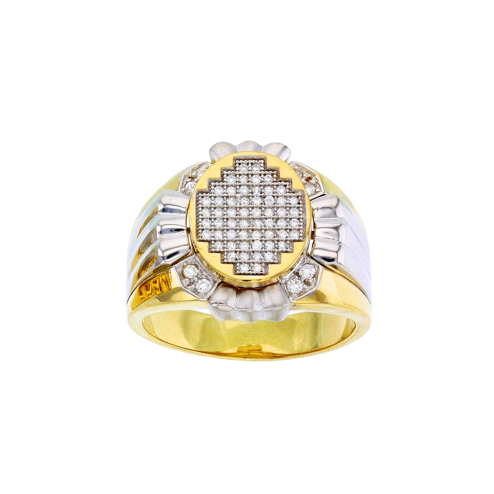 Two-Toned Pave Men's Ring (14K) Popular Jewelry New York