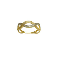 Two-Toned CZ Helical Wave Ring (14K)