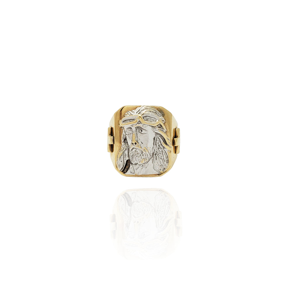 Two-Tone Jesus Head Ring (14K) New York Popular Jewelry
