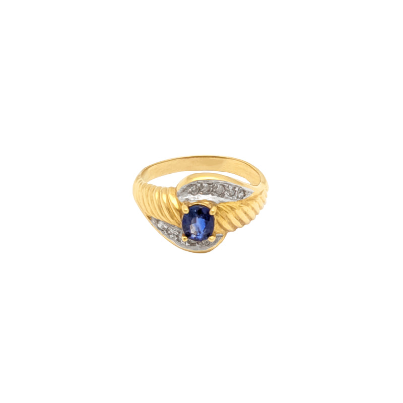 Two-Tone Sapphire Diamond Ring (18K) Popular Jewelry New York