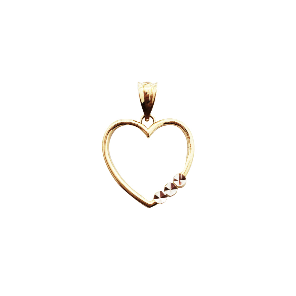 Two Tone Heart Pendant (14K)