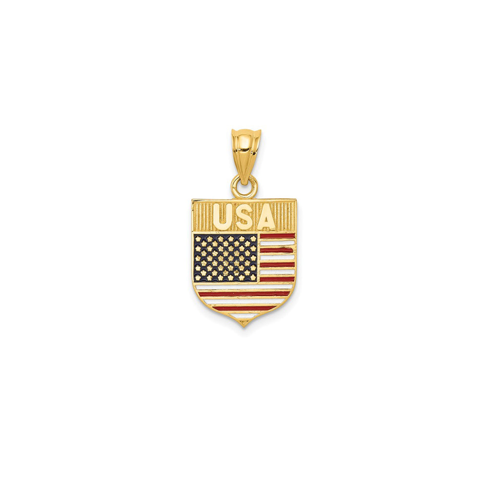 Enamel U.S.A Pendant (14K)