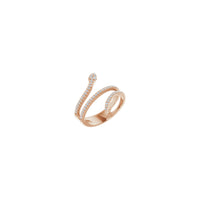 Diamond Coiled Snake Ring rose (14K) main - Popular Jewelry - New York
