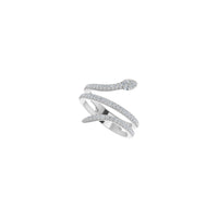 Diamond Coiled Snake Ring white (14K) diagonal - Popular Jewelry - New York