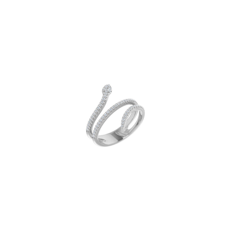 Diamond Coiled Snake Ring white (14K) main - Popular Jewelry - New York