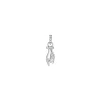 Алмазна підвіска «Рука Будди» біла (14K) спереду - Popular Jewelry - Нью-Йорк