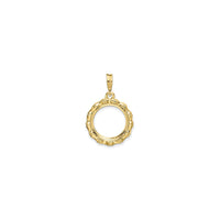 Bamboo Coin Bezel Pendant (14K) back - Popular Jewelry - New York