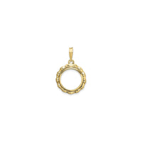 Bamboo Coin Bezel Pendant (14K) front - Popular Jewelry - New York