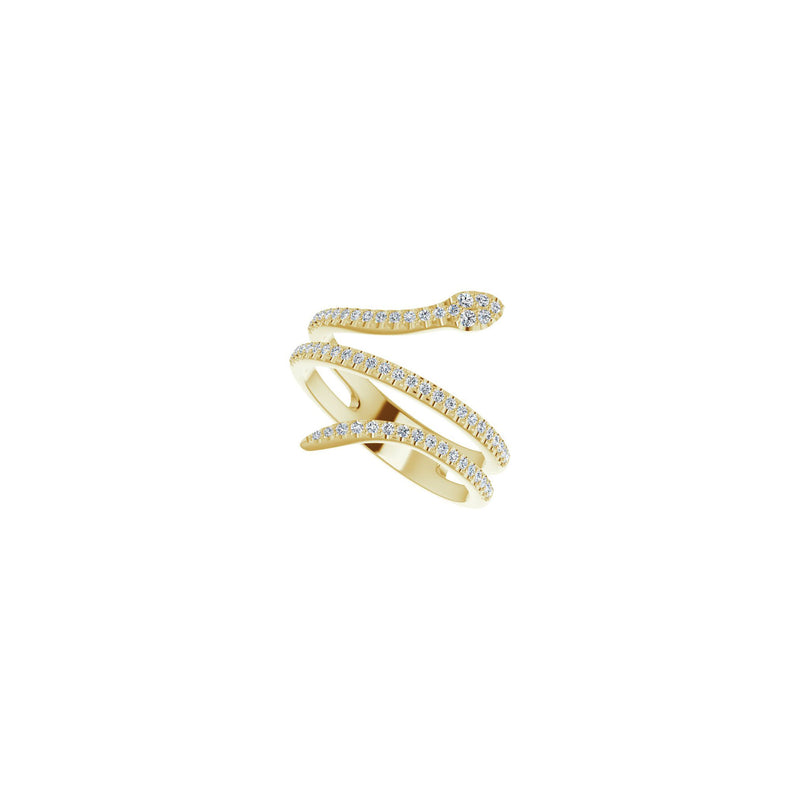 Diamond Coiled Snake Ring yellow (14K) diagonal - Popular Jewelry - New York