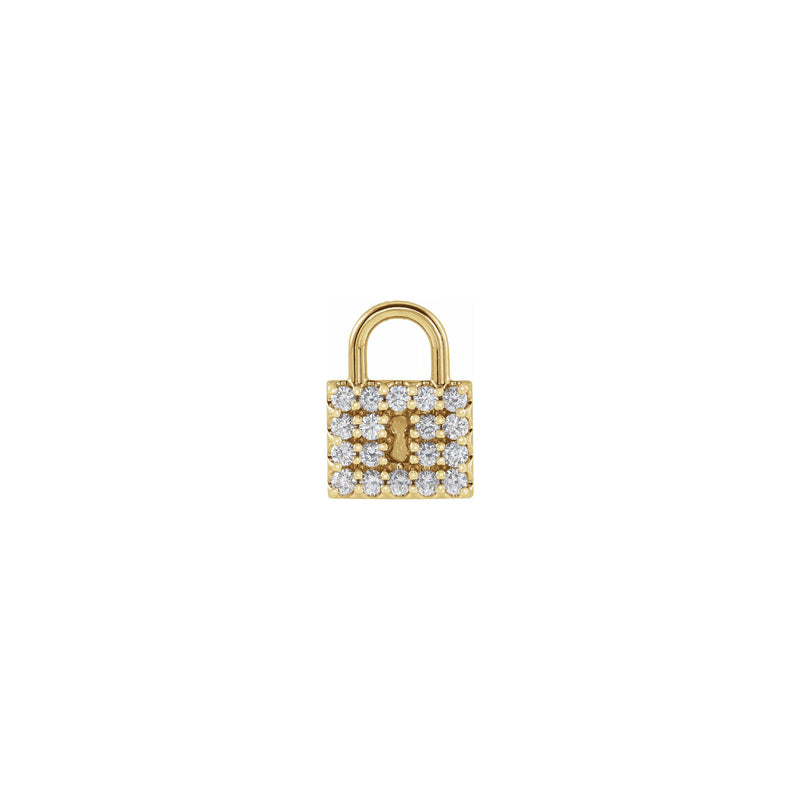Diamond Padlock Pendant yellow (14K) front - Popular Jewelry - New York