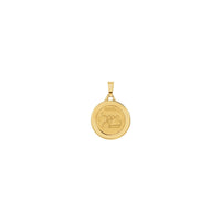 Round Mazel Good Luck Medal (14K) sa harap - Popular Jewelry - New York