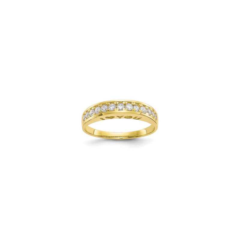"I Love You" Channel-Set Ring (10K) diagonal - Popular Jewelry - New York