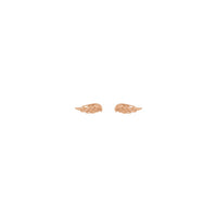 Angel Wing Stud Earrings rose (14K) front - Popular Jewelry - New York
