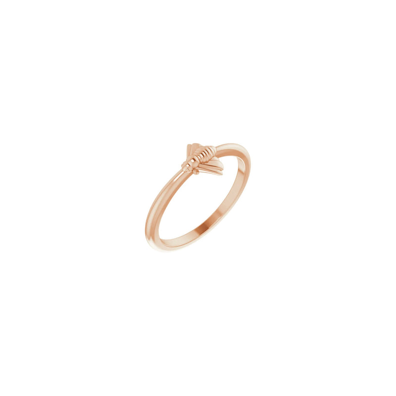 Bee Stackable Ring rose (14K) diagonal - Popular Jewelry - New York