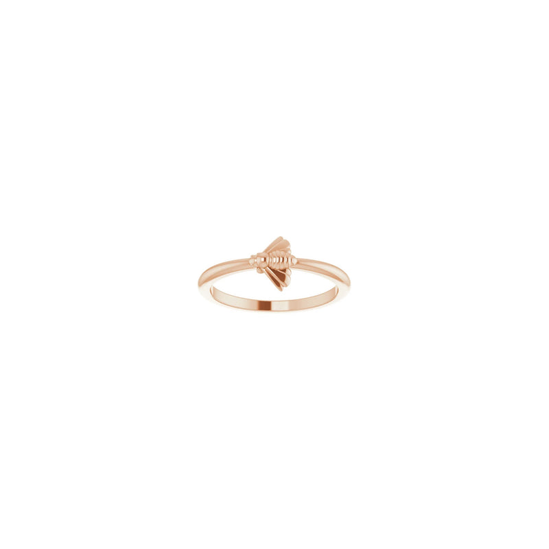 Bee Stackable Ring rose (14K) front - Popular Jewelry - New York