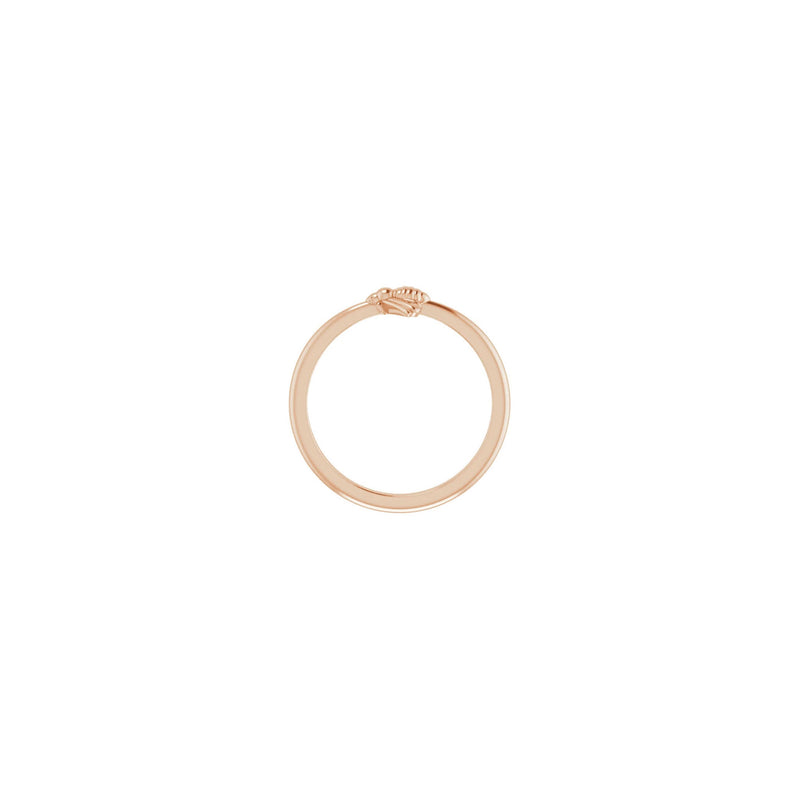 Bee Stackable Ring rose (14K) setting view - Popular Jewelry - New York