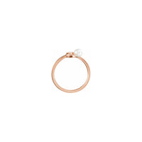 Crescent Moon Pearl Stackable Ring rose (14K) setting - Popular Jewelry - New York
