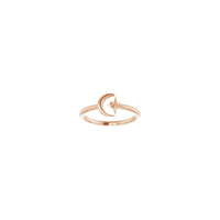 Crescent Moon & North Star Stackable Ring rose (14K) front - Popular Jewelry - New York