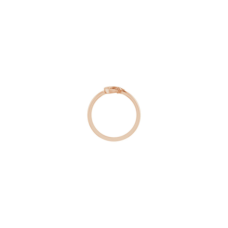 Crescent Moon & North Star Stackable Ring rose (14K) setting - Popular Jewelry - New York