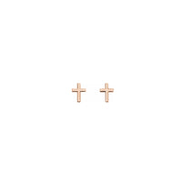 Cross Stud Earrings rose (14K) front - Popular Jewelry - New York