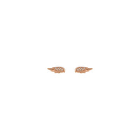 Diamond Accented Angel Wing Stud Earrings rose (14K) front - Popular Jewelry - New York