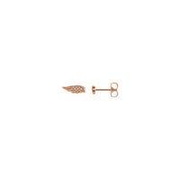 דימענט אַקסענטיד מלאך פליגל שטיפט ירינגז רויז (14K) הויפּט - Popular Jewelry - ניו יארק